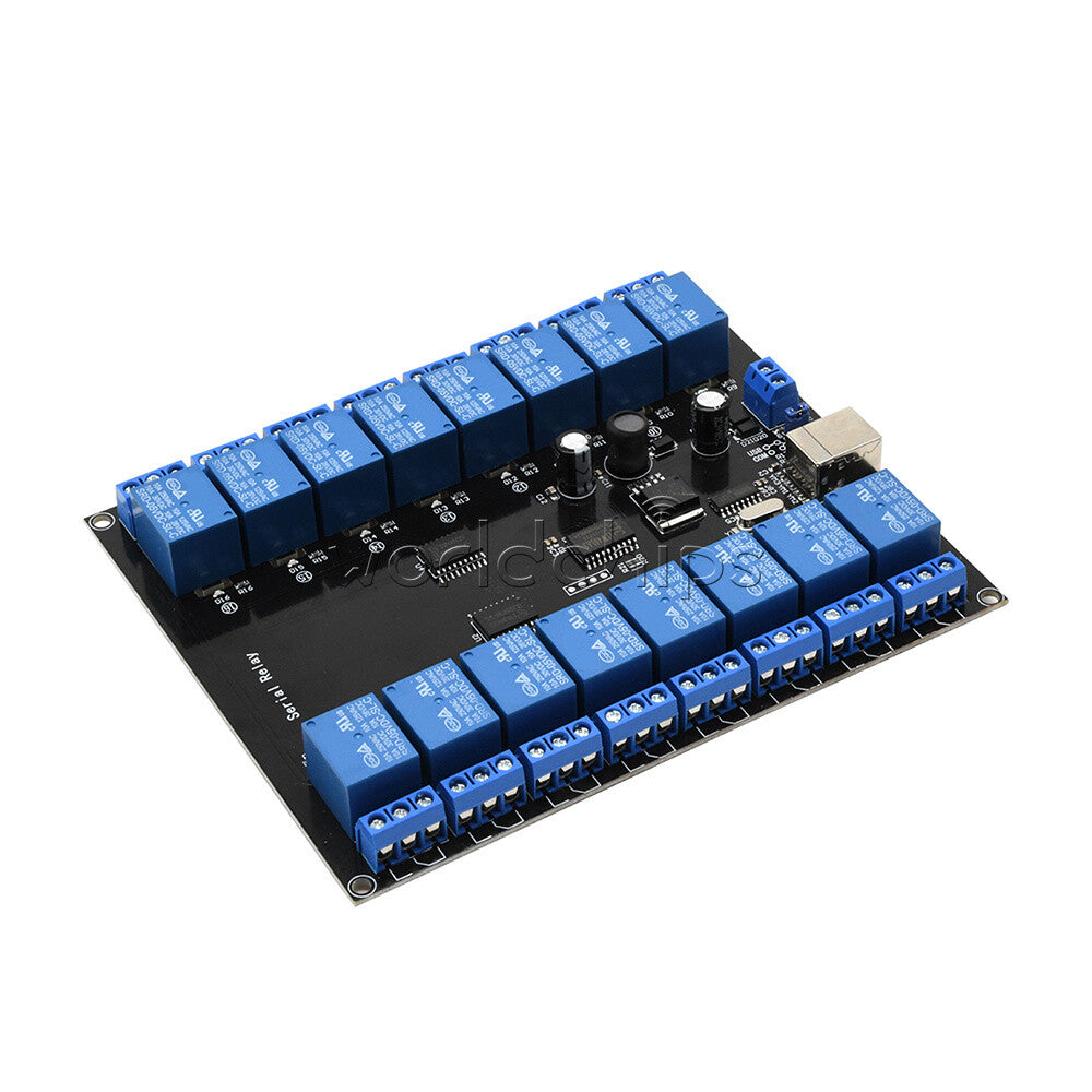 DC 7V~38V 10A/250V 16-channel Serial Relay Module USB Power Supply for Lights