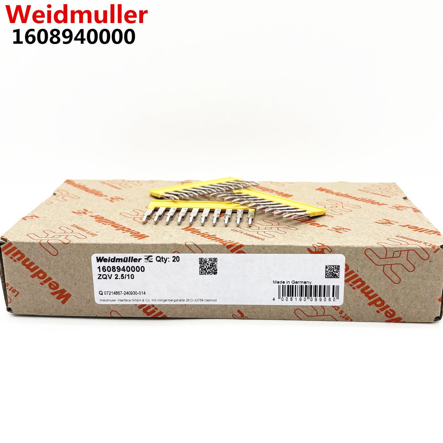 20pcs Weidmuller Contact Assembly ZQV 2.5/10 1608940000 Terminal Short Strip