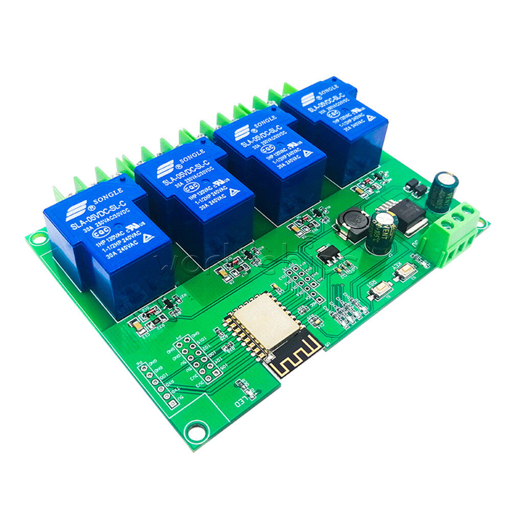 ESP-12F Power Supply Development Board DC7-28V 5V ESP8266 4CH 30A Relay Module