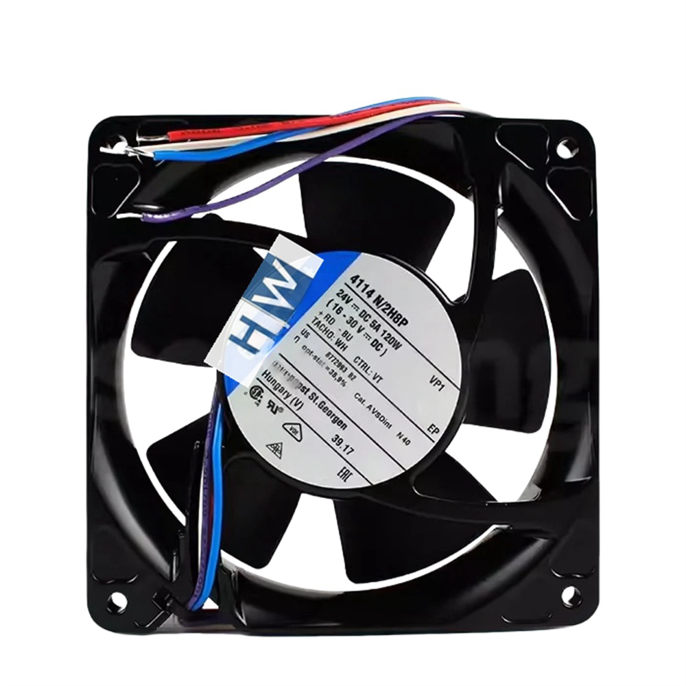 1/piece 4114N/2H8P 4114 N/2H8P 24V 5A 120W 4-wire Temperature Control Fan