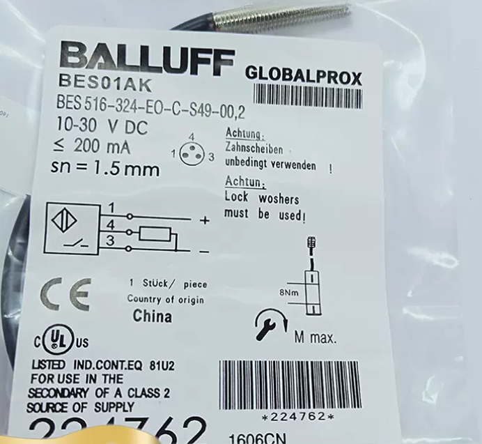 For BALLUFF BES 516-324-EO-C-S49-00,2(BES01AK) Inductive Standard Sensors PNP