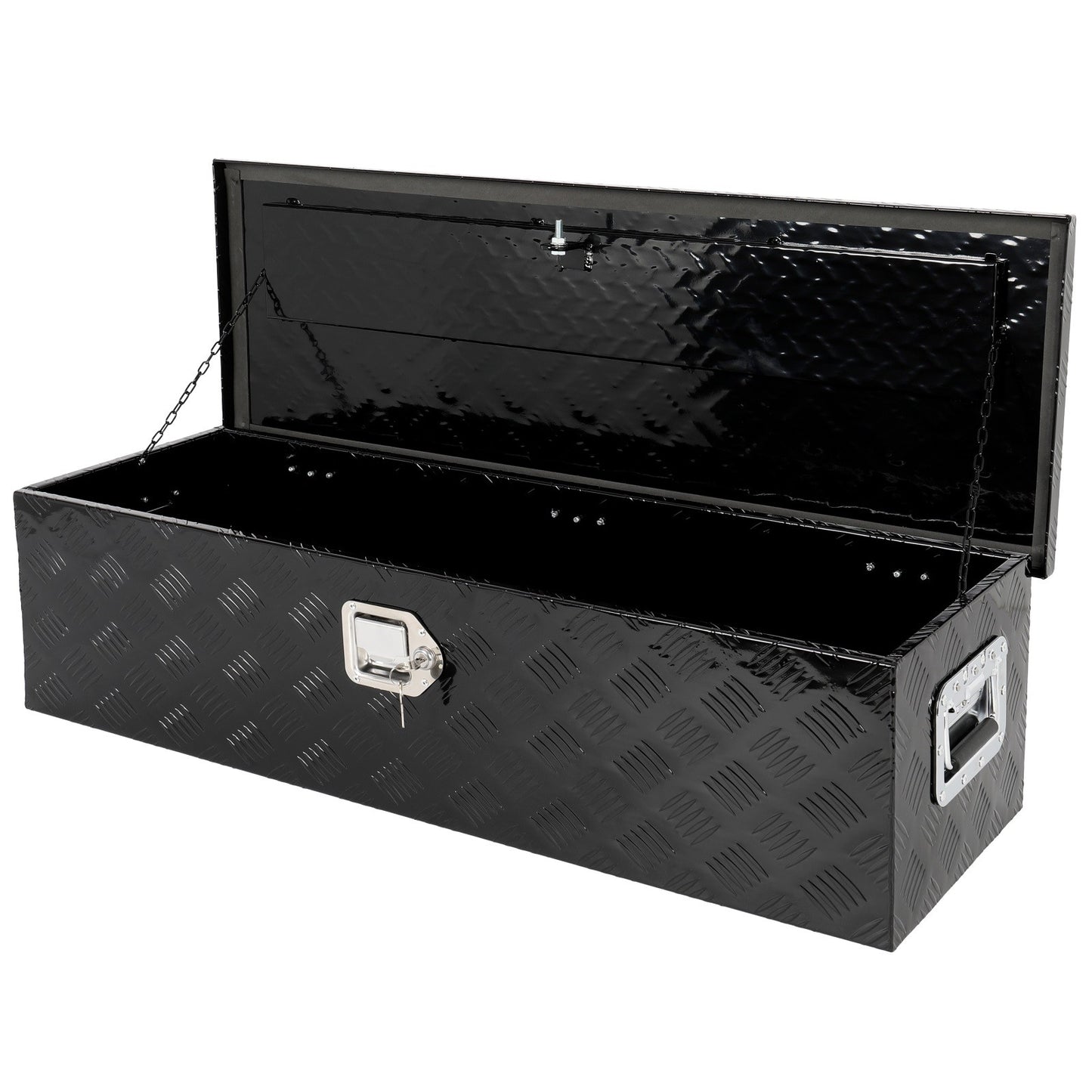 39"*13"*10" ALUMINUM PICKUP TRUCK TRUNK BED TOOL BOX TRAILER STORAGE BLACK