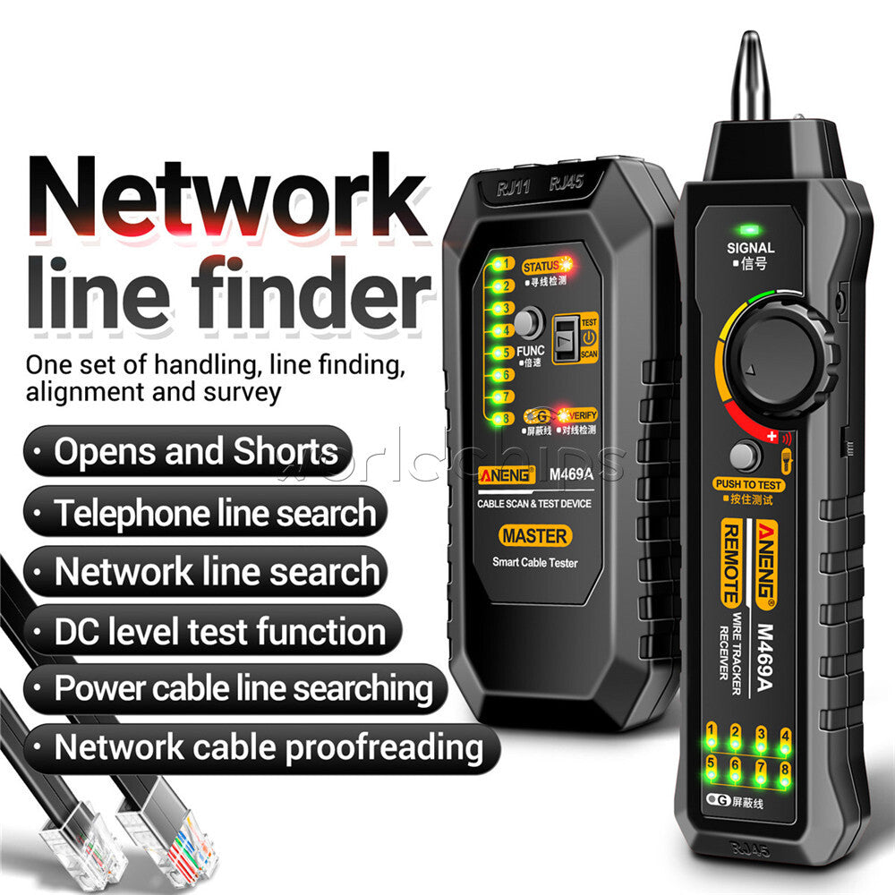 ANENG M469A Multifunctional RJ45 RJ11 Network Cables Tracker Networking Analyzer