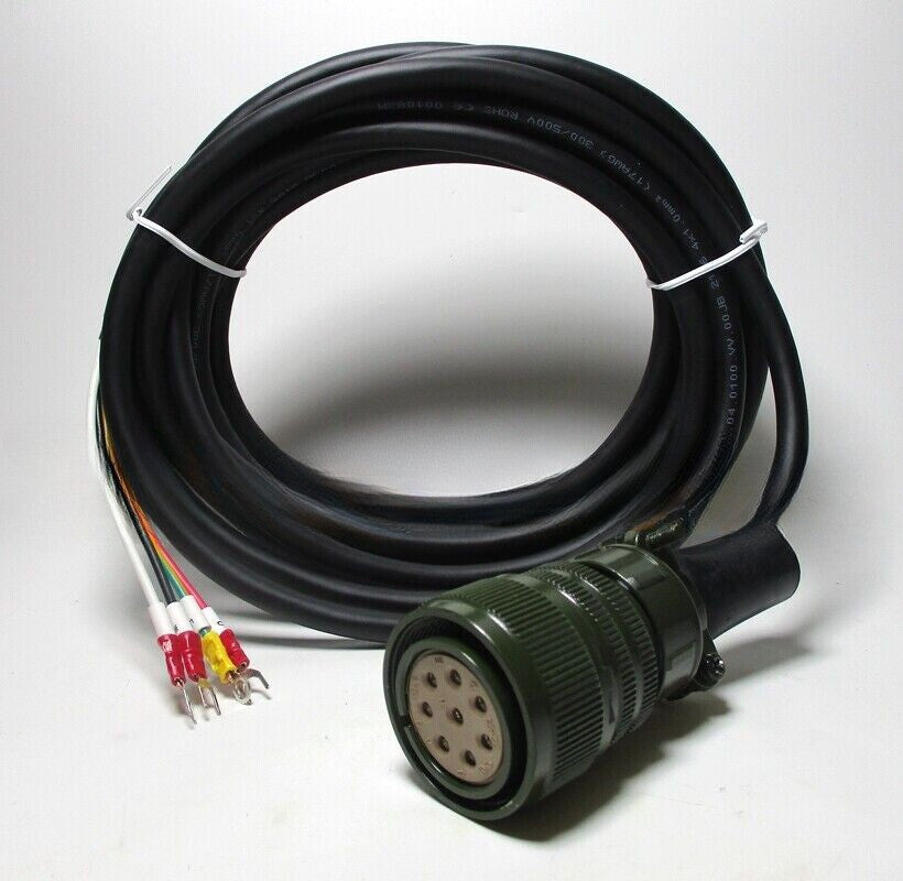 1PCS  Motor Power Cable FIT FOR MR-J2S-100A/HC-SFS102 Ation Plug 8-Pin 5m