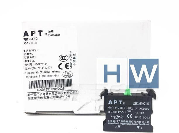 20Pcs/BOX SIE-MENS APT button PB1S auxiliary contact PB1-F-C10 1NO