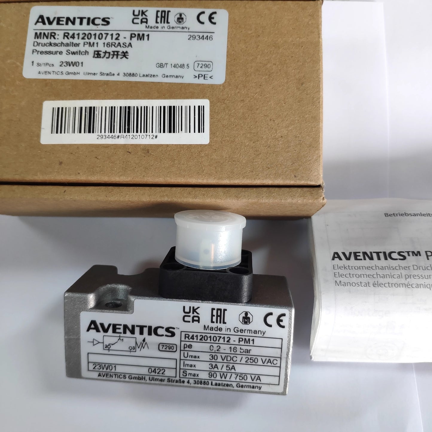 1pcs AVENTICS Pressure Switch R412010712 Series  PM1 0.2-16bar Fast delivery