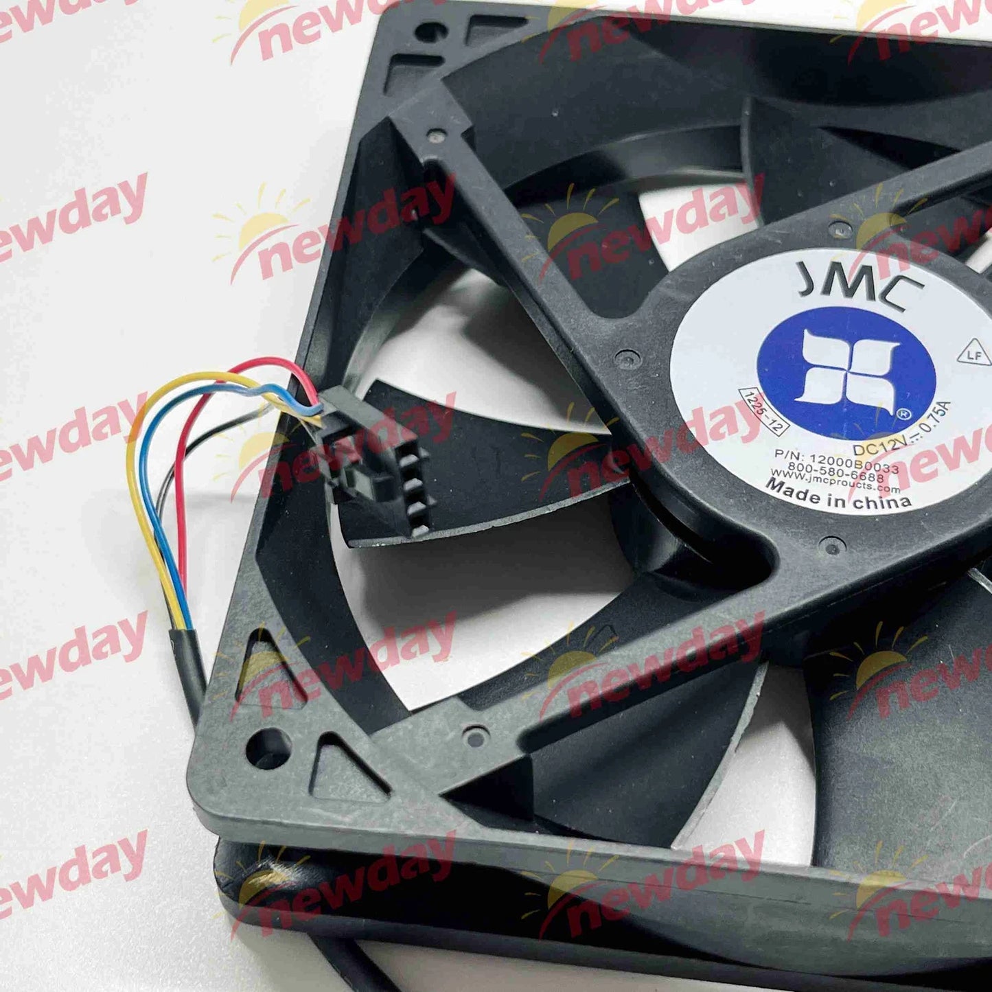 JMC 1225-12 HBAPW 12025 large air volume cooling fan 12V 0.75A 4-wire 12cm