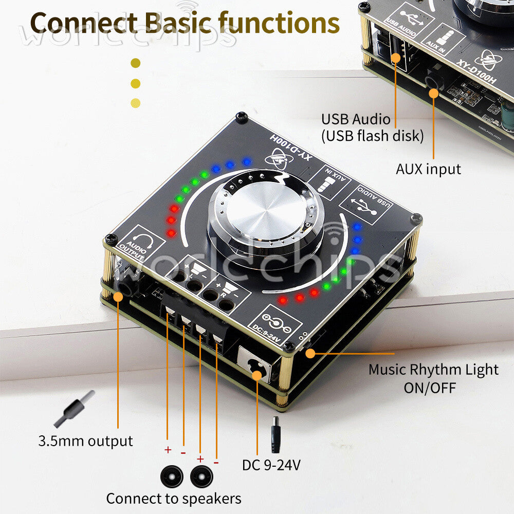 HIFI Bluetooth Digital Audio Amplifier Board 2.0 Channel TPA3116 Power Amplifier
