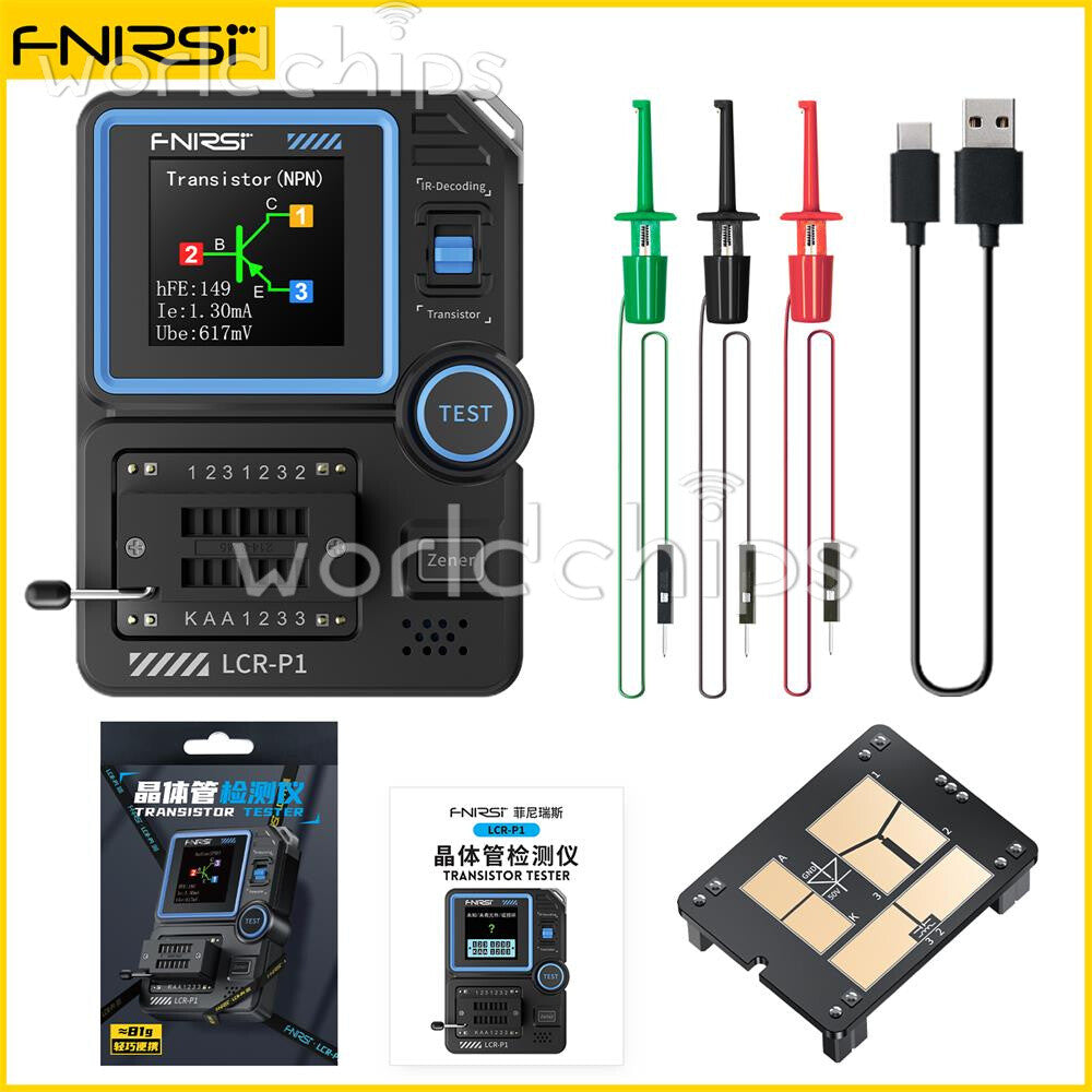 FNIRSI LCR-P1 Transistor Tester Diode Triode Capacitance Meter LCR ESR MOSFET US