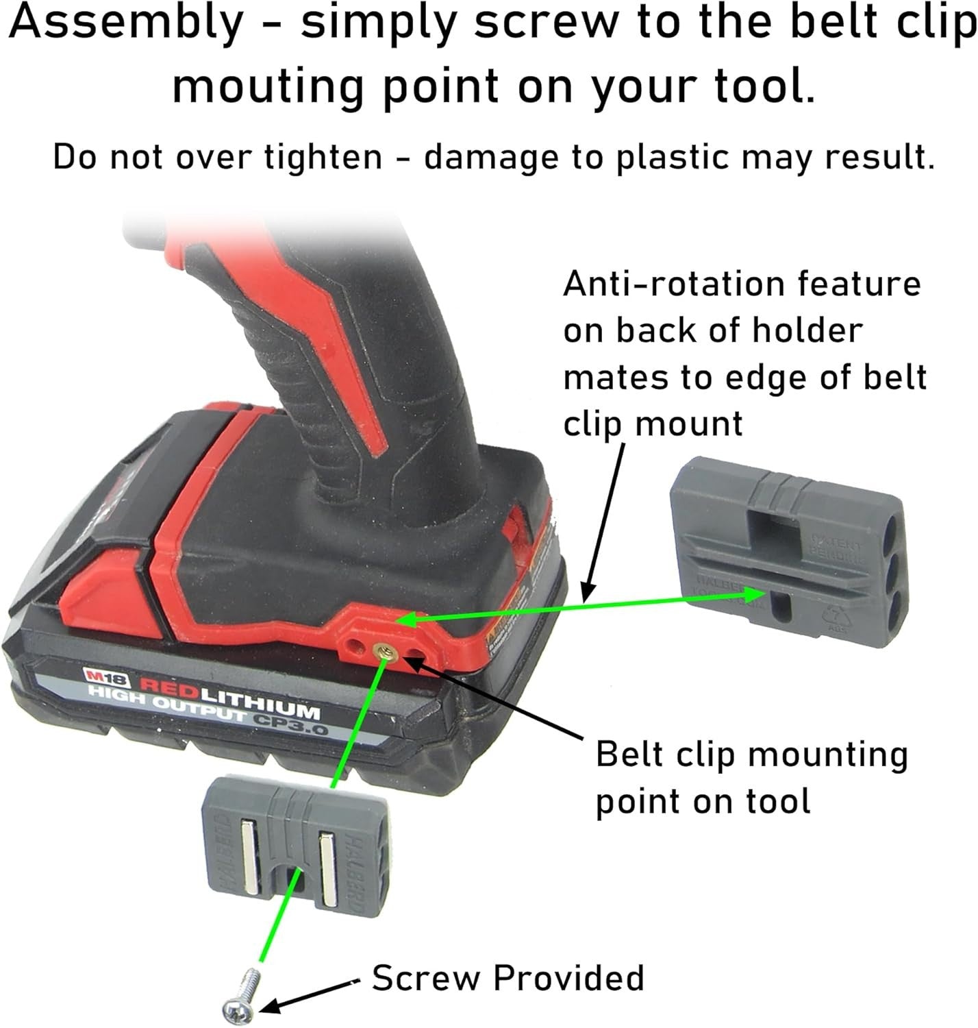 Standard Magnetic Bit Holder, Universal Fit to Belt Clip Mount Screw, Strong Neo