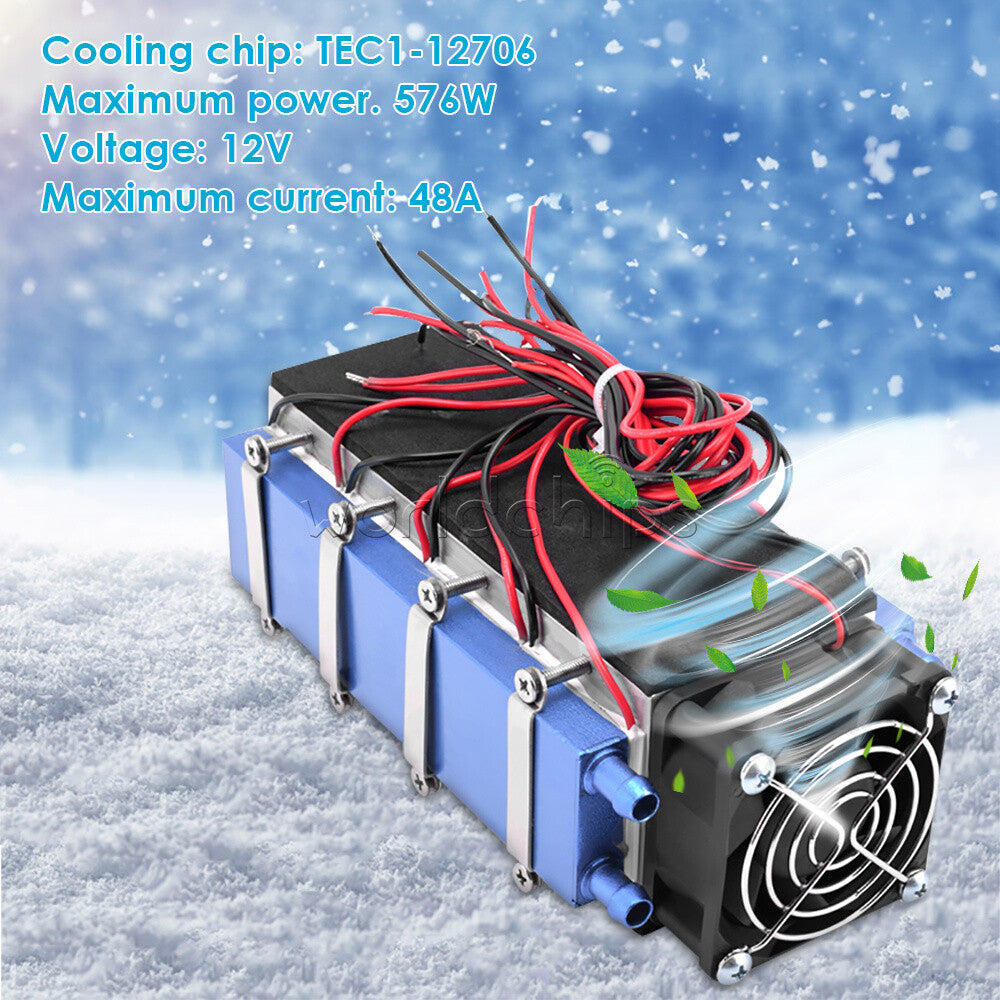 DC 12V 576W DIY Small Air Conditioning Refrigerator Cooler Cooling Module