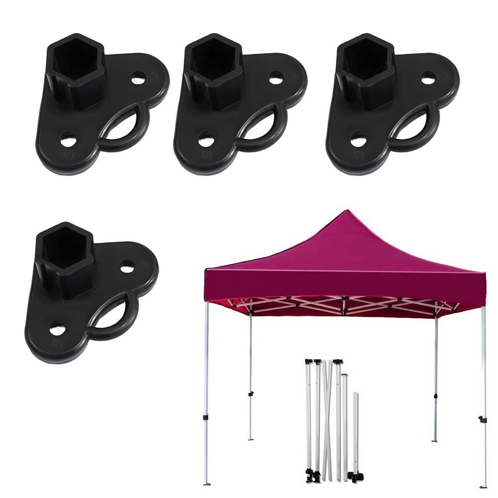 Plastic Foot Brackets for PopUp Tent 21x21 Millimeter Tube Legs Pack of Four