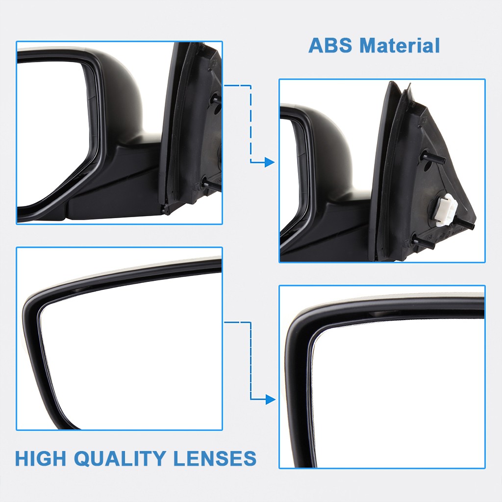 Pair Side View Power Mirrors LH & RH Set For 08-12 Honda Accord Sedan Smooth