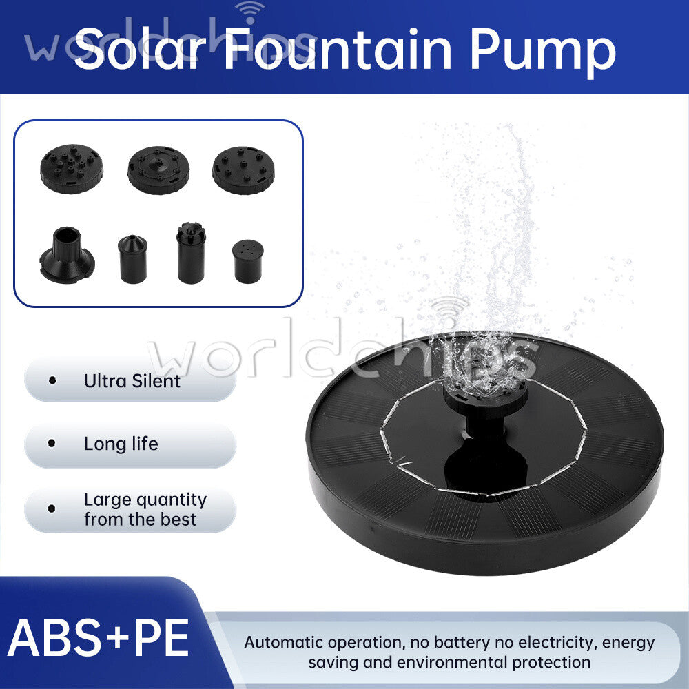 Solar Power Round Fountain Pump Upgrade 1W Solar Fountain With 4 Nozzles Kit