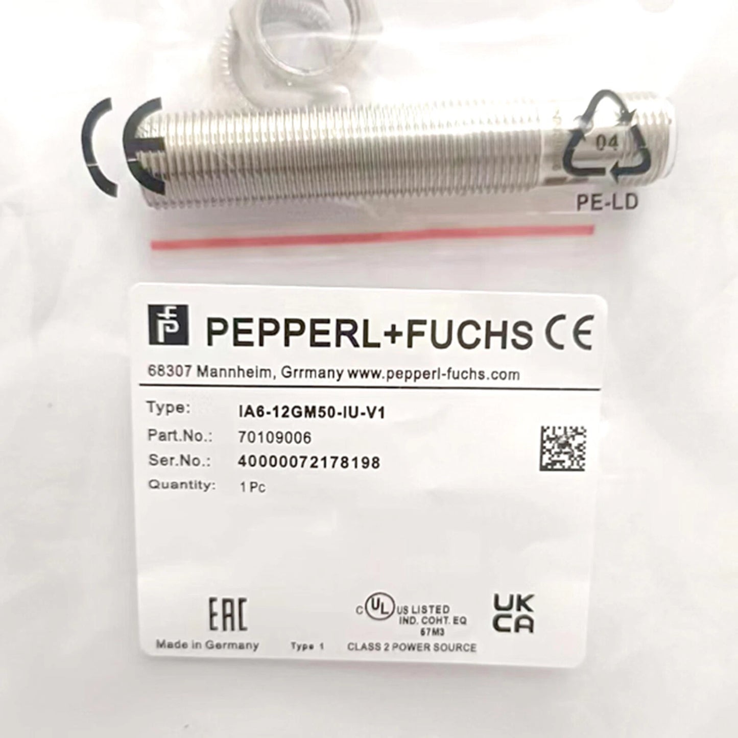 One For PEPPERL+FUCHS  IA6-12GM50-IU-V1 Inductive Proximity Sensor #P