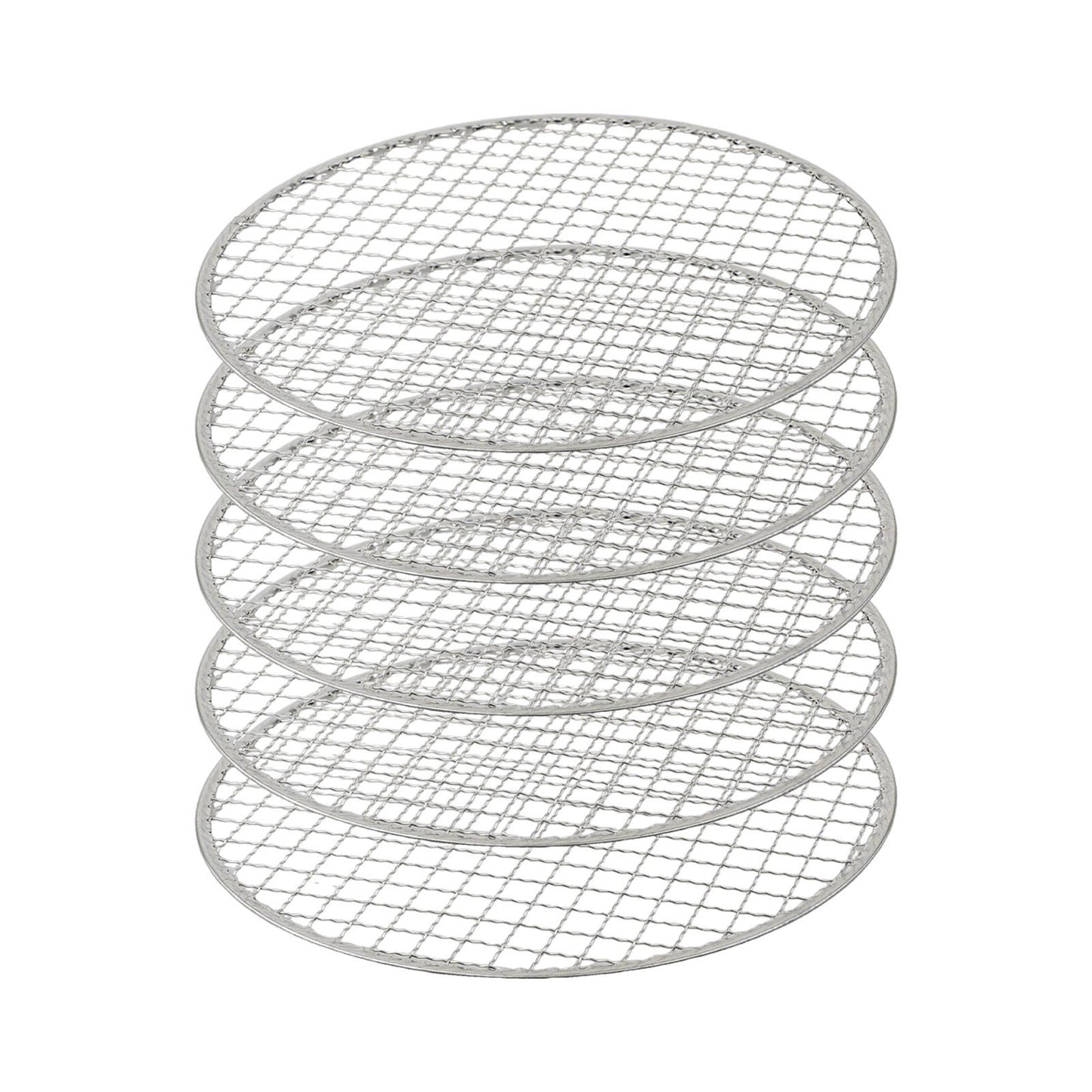 5pcs Round Disposable Wire Net Grill Racks Iron Roast Grate Cooking Barbecue BBQ