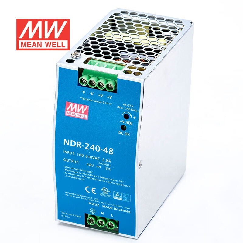 Mean Well NDR-240-24 NDR-240-48 Industrial DIN rail power supply 24V 48V 10A 5A