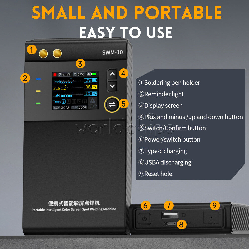 FNIRSI SWM-10 Battery Welding Machine Portable Spot Welder Machine 18650 Battery