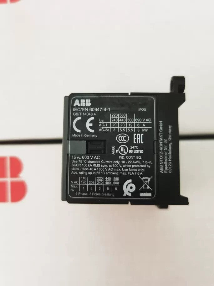 ABB Miniature Contactor BC7-30-10 BC7-30-10-P Coil Voltage 24V DC