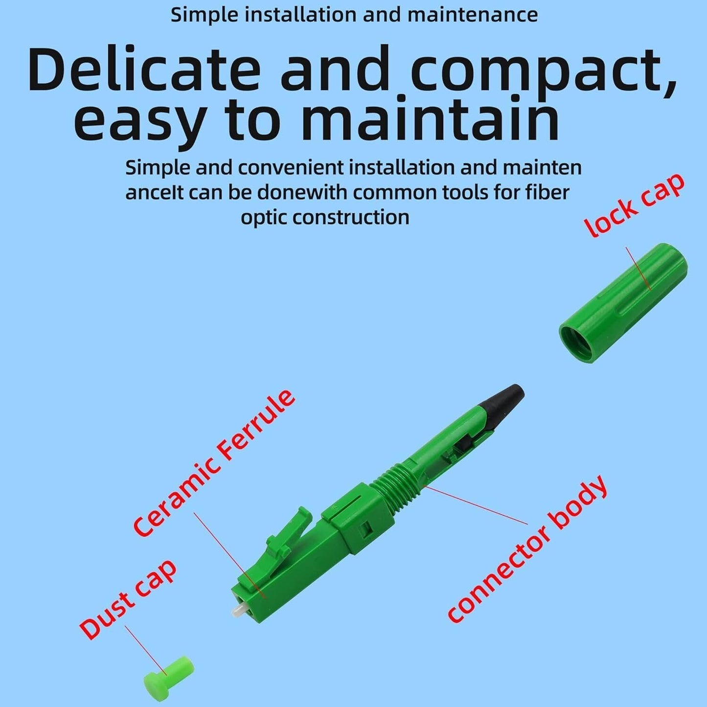 5x LC/APC fiber optic quick connector adapter for mounting and connection