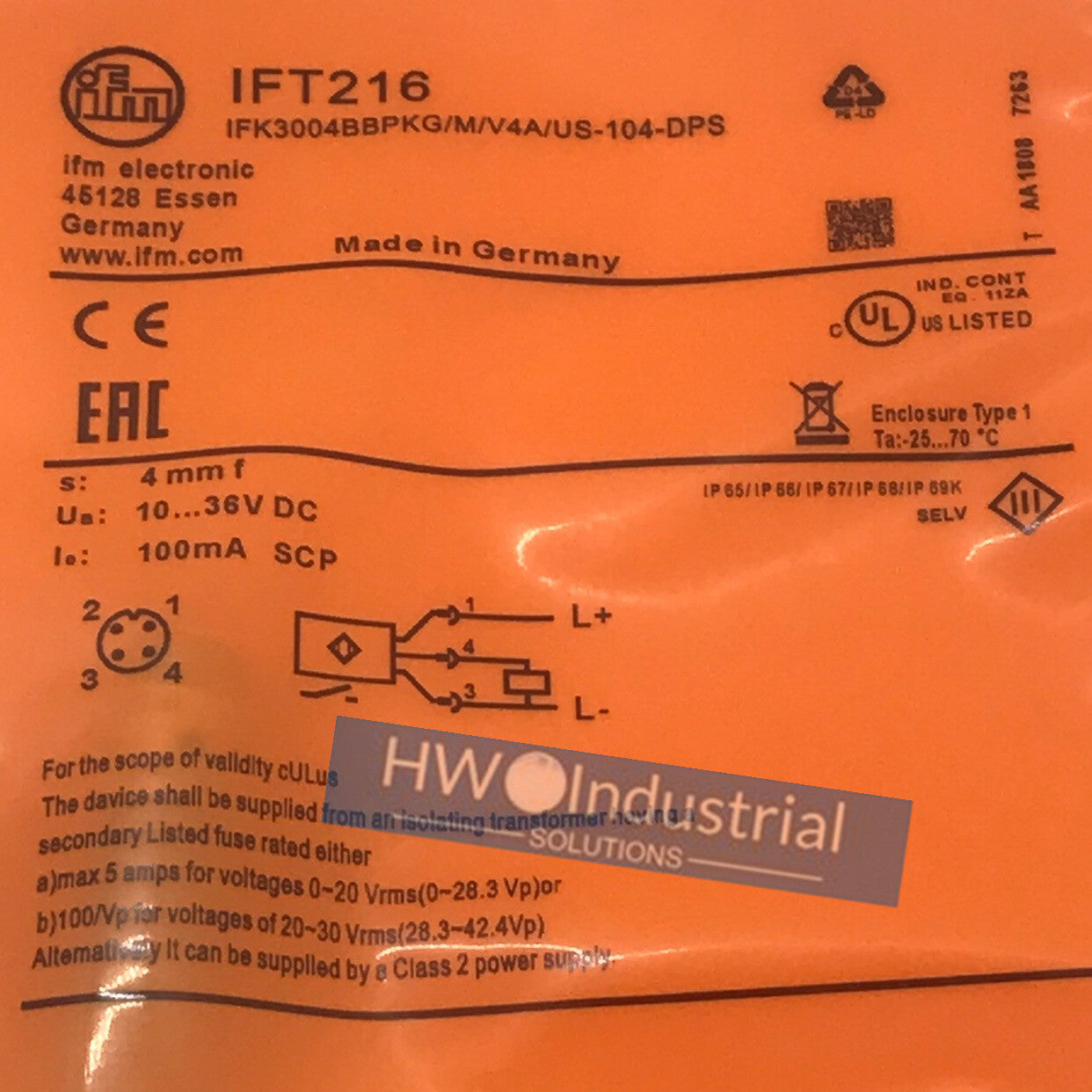1PC IFT216 IFM Inductive Proximity Switch Sensor