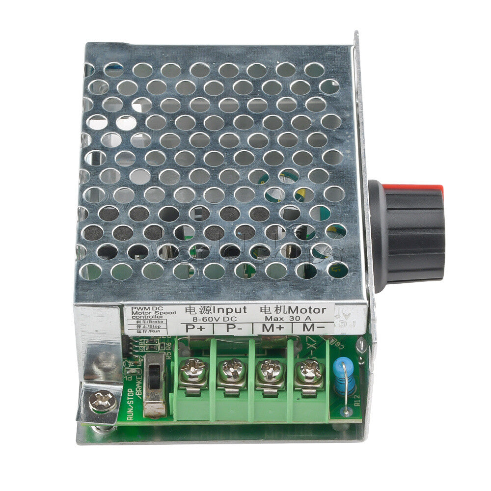 DC 8V-60V PWM DC Brush Brushed Motor Governor LED Dimming Controller 30A