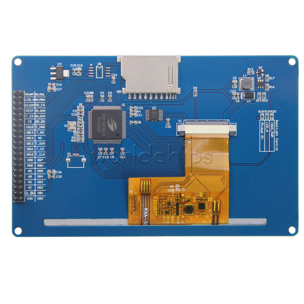 5.0" TFT LCD Color Display Module 800x480 Touch Screen Support SD Card Board