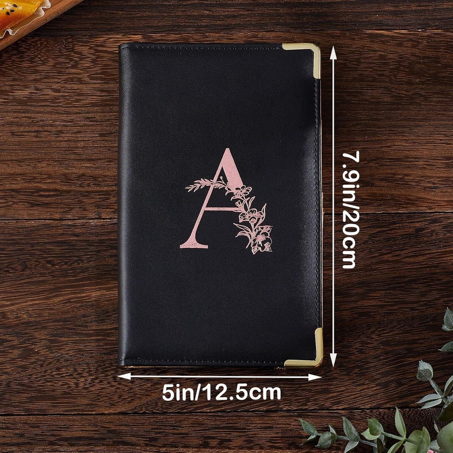 Alphabet Server Book for Waitress, Leather with Zipper Pocket, Fits Server Apron