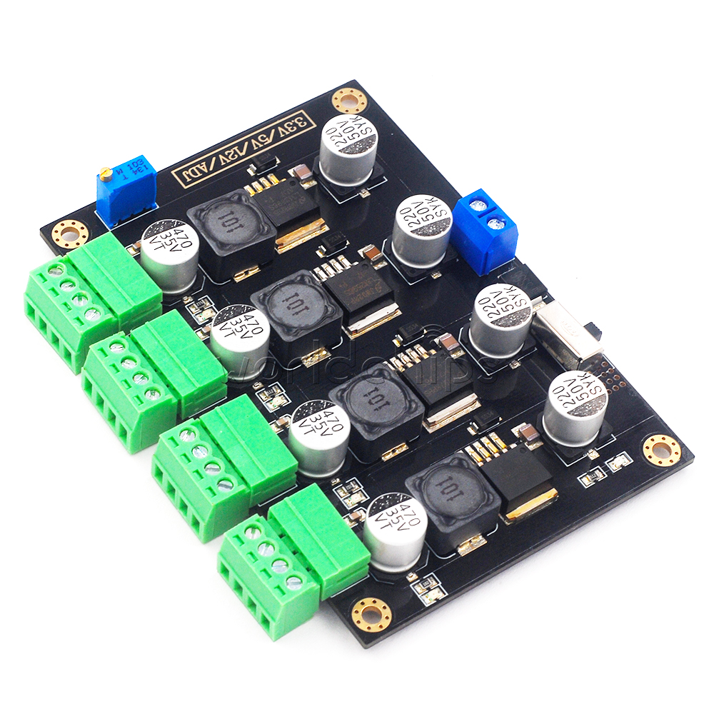 LM2596 Multi Channel Switching Power Supply Board 3.3/5/12V Adjustable Voltage