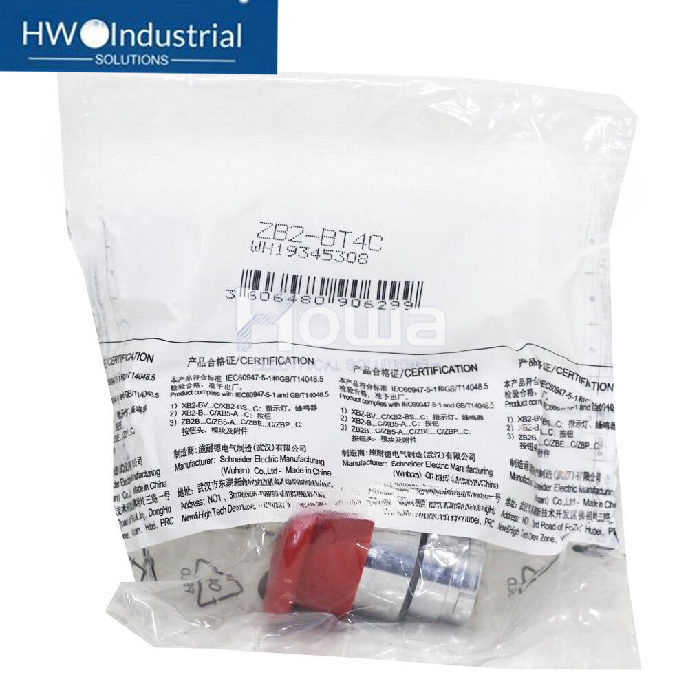 2PCS  Red Emergency Stop Switch Metal Button Head ZB2BT4C ZB2-BT4C