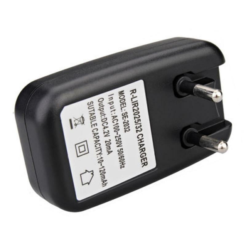100-250V Charger For 3.6V Rechargeable Lithium LIR2032 /2025 Cell Button Battery