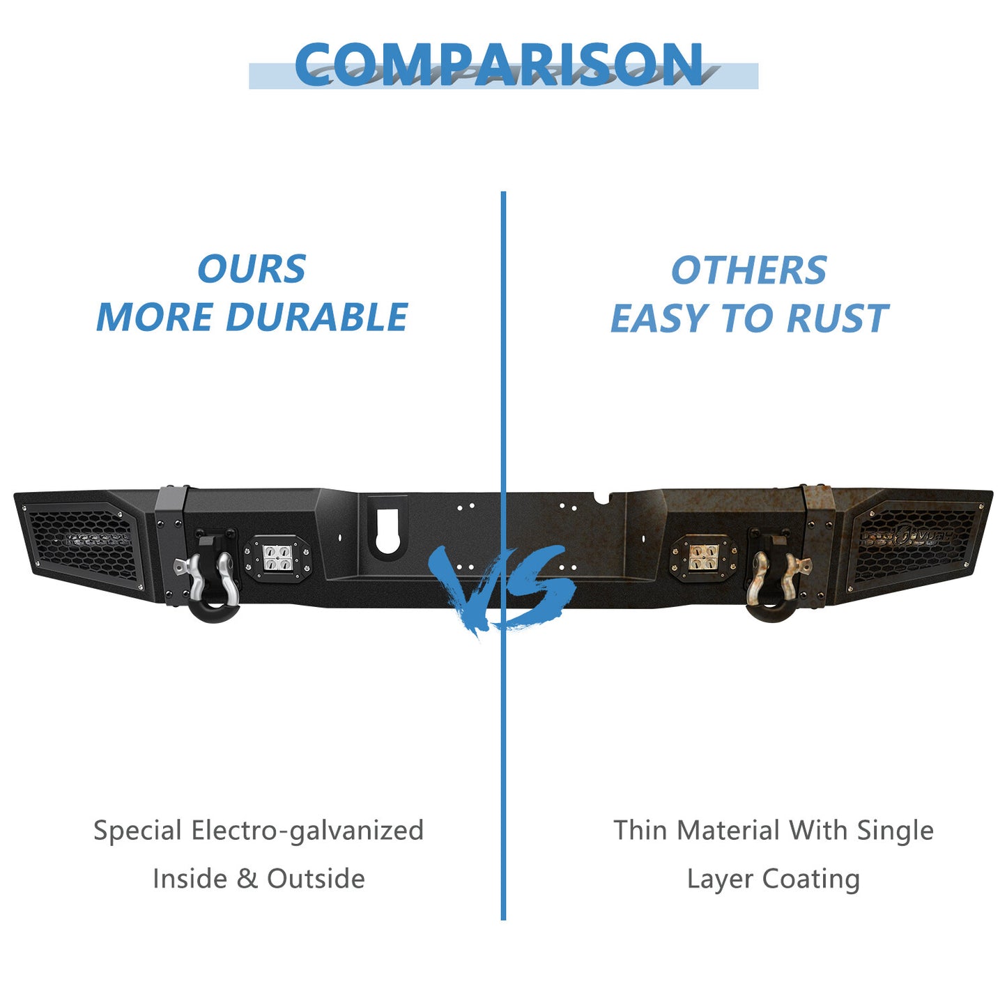 Textured Heavy Duty Rear Bumper Guard w 4 LEDs For 2010-2018 Dodge Ram 2500 3500