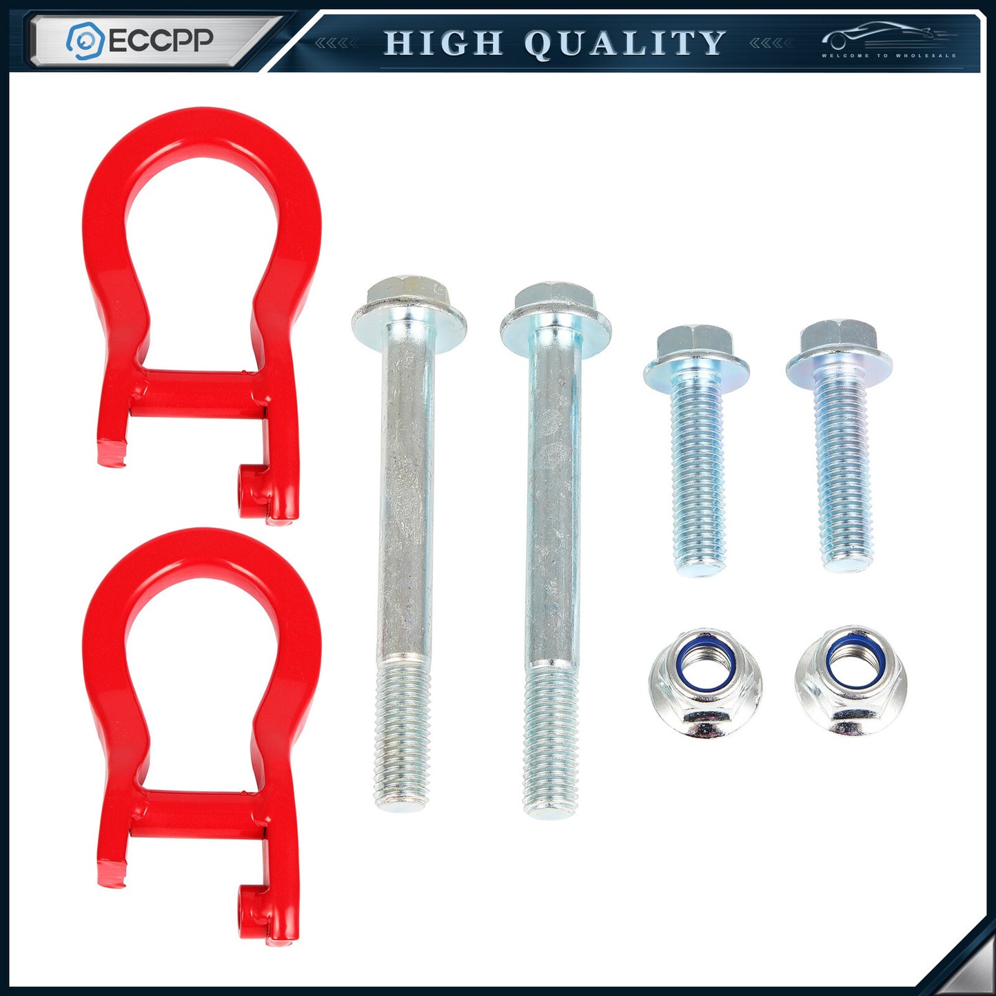 ECCPP 2X Front Tow Hooks Red For 2019-2022 Chevrolet Silverado 1500 Next-Gen