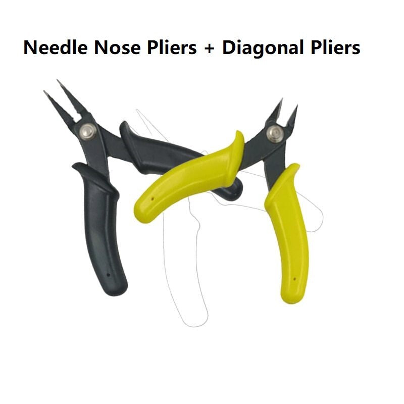 2x 3.5" Mini Needle Nose Pliers Diagonal Pliers Repair Tool for DIY Craft Work