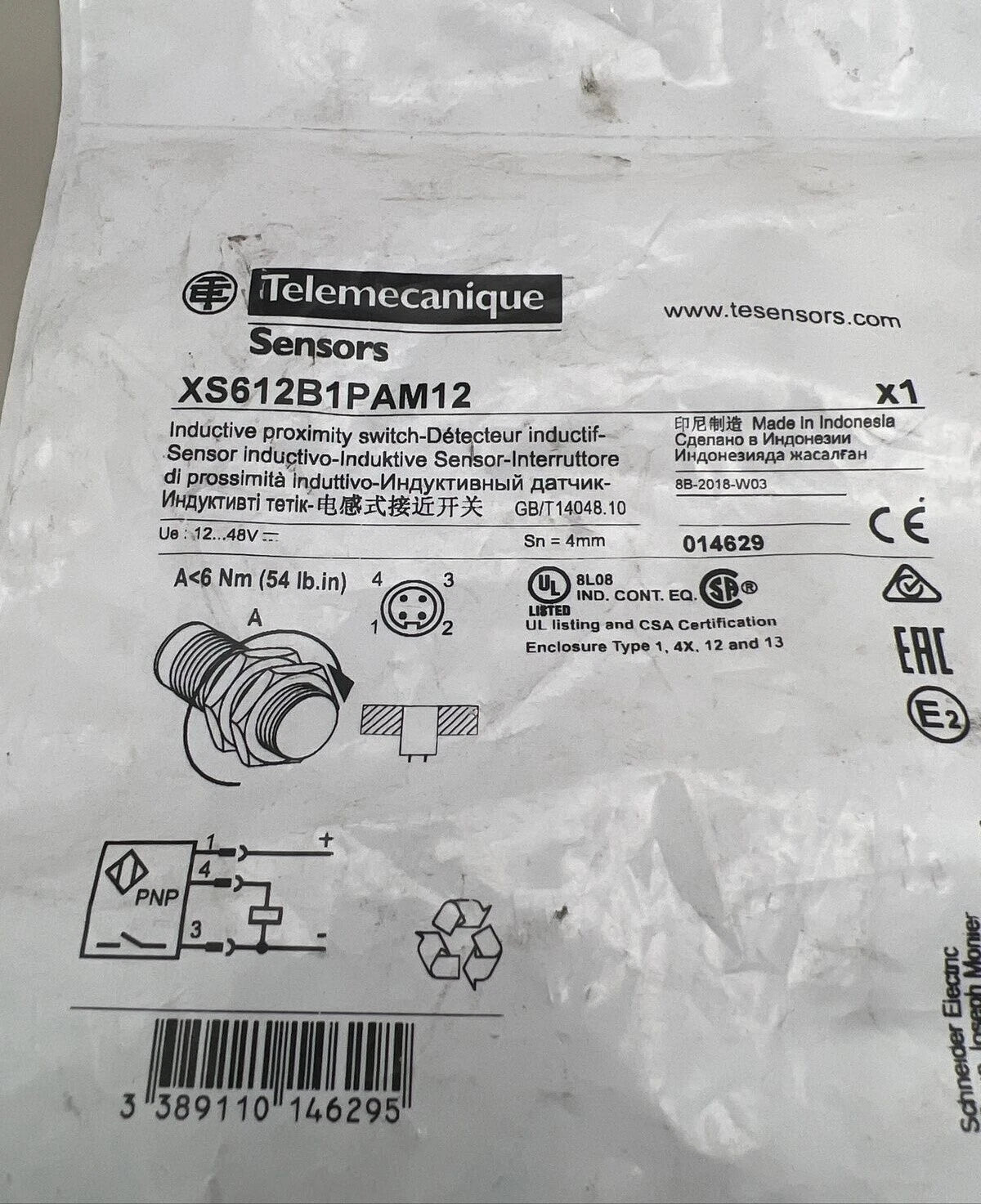 Schneider XS612B1PAM12 Proximity Switch Sensor   Fast delivery #P