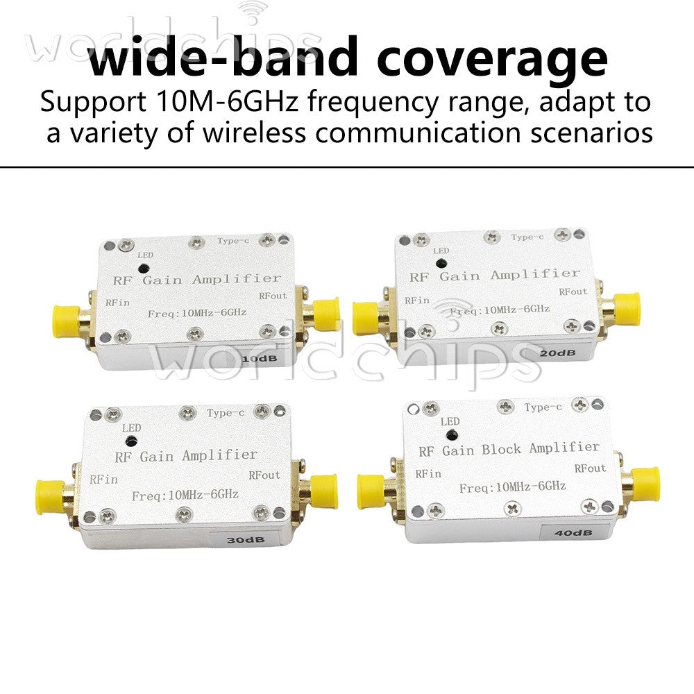 LNA 10M-6GHz RF Gain Amplifier 10DB 20DB 30DB 40DB High Flatness RF Power Amp