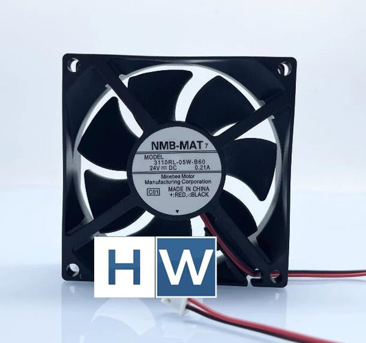 1PC NMB 3110RL-05W-B60 2-wire 24V 0.21A 8025 8CM Inverter Dual Ball Fan