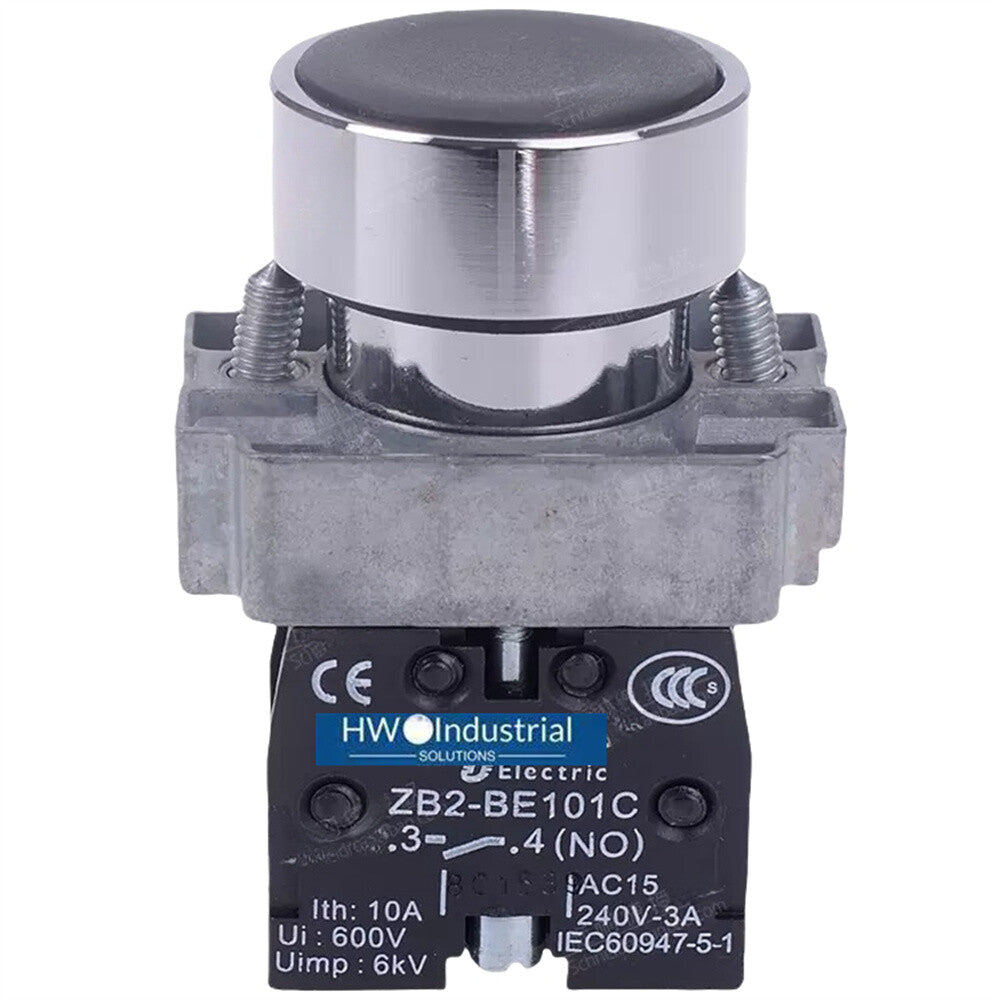 2/Piece  Flat Head Self Reset Button Switch XB2BA21C XB2-BA21C Black 1NO