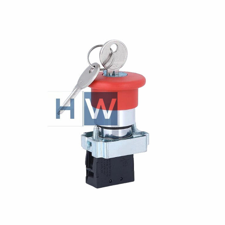 2Pcs   Button Switch XB2-BS142C Mushroom Emergency Stop Rotation Reset