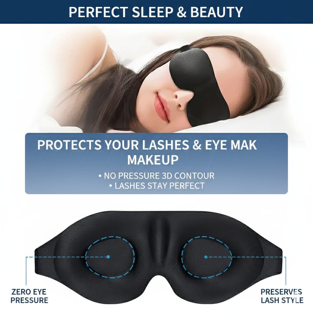 3D Memory Foam Eye Mask Won't Ruin Your Lash Makeup For Naps Sleep Travel Kit