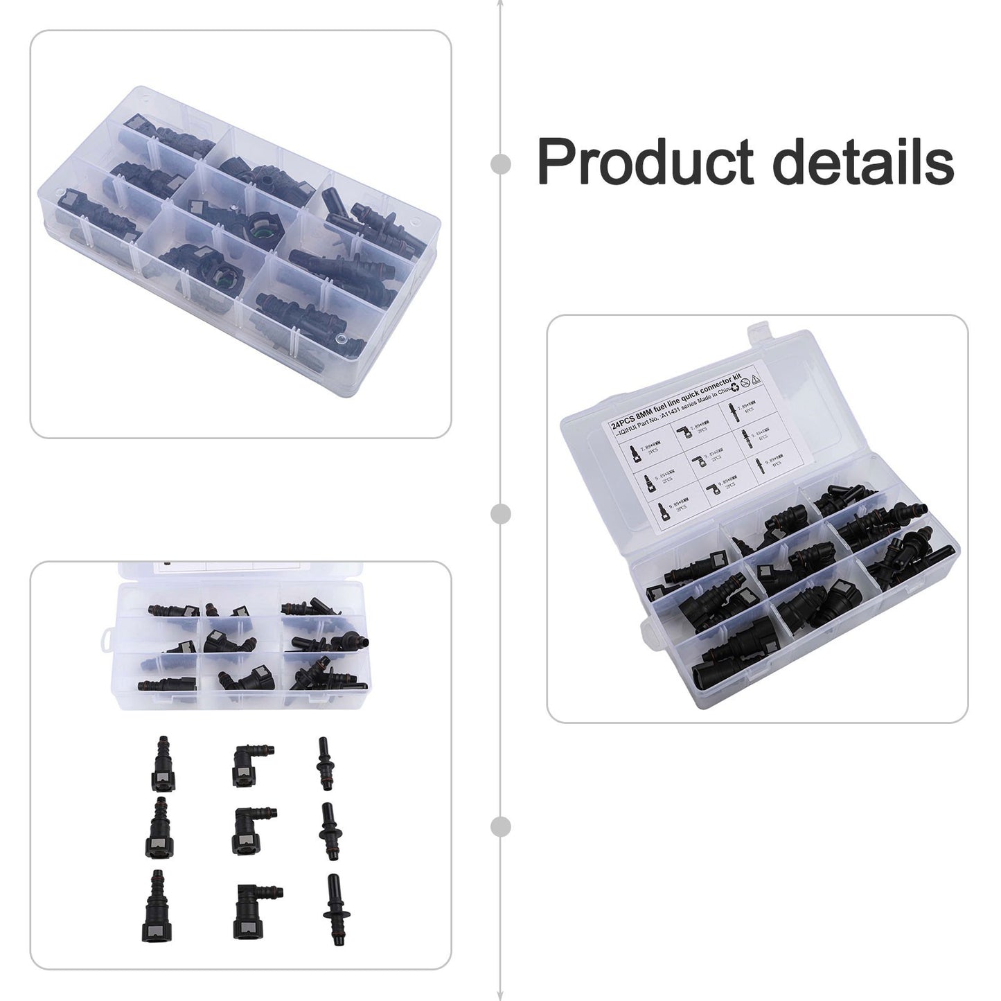 Diesel Fuel Line Quick Connector Repair Kit 24PCS Fuel Hose Snap Fit Connectors