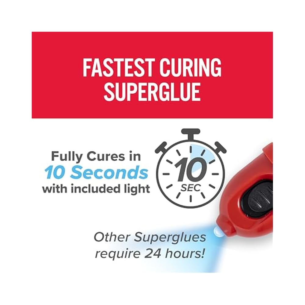 Light-Activated Superglue, Clear, 5g, 2-Pack, Fast Curing for Instant Bonds
