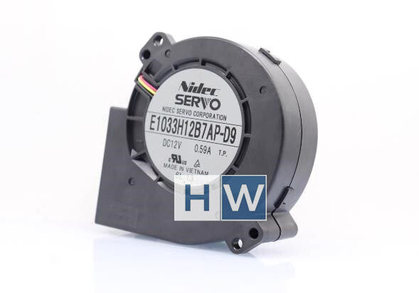 1PC SERVO 12V 0.59A E1033H12B7AP-D9 Double Ball 9.7CM Turbo Blower Fan