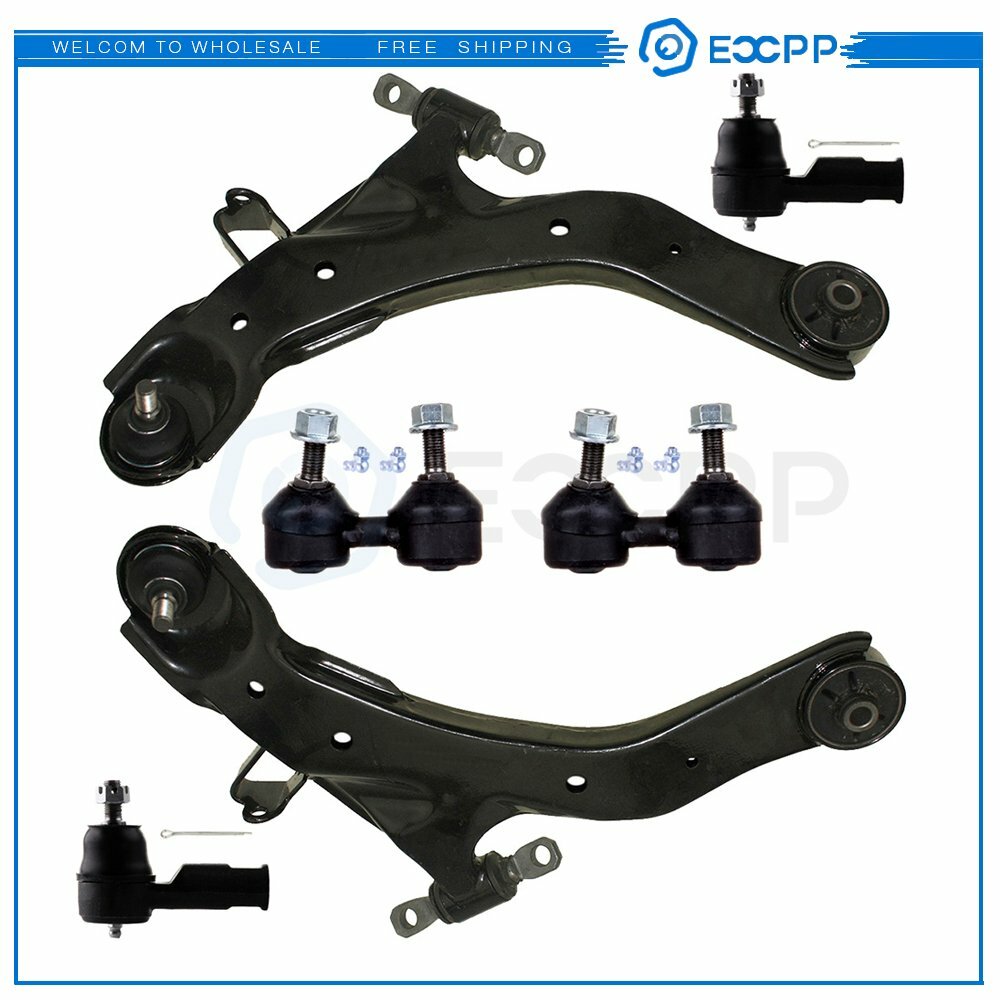 6pc Front Lower Control Arm Tie Rod Sway Bar for 2001-2006 Hyundai Elantra