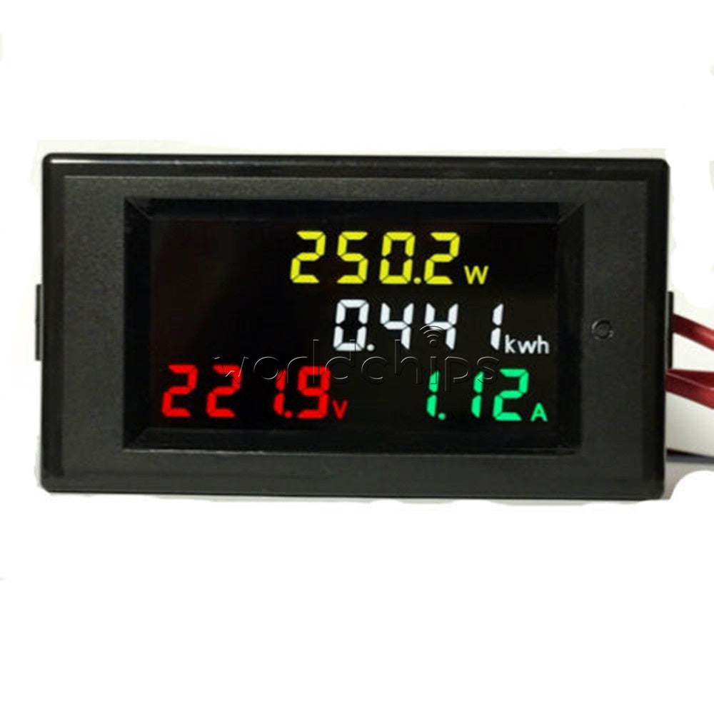 AC 200-450V 100A Digital LCD Voltmeter Ammeter Volt Amp Power Kwh Panel Meter CT