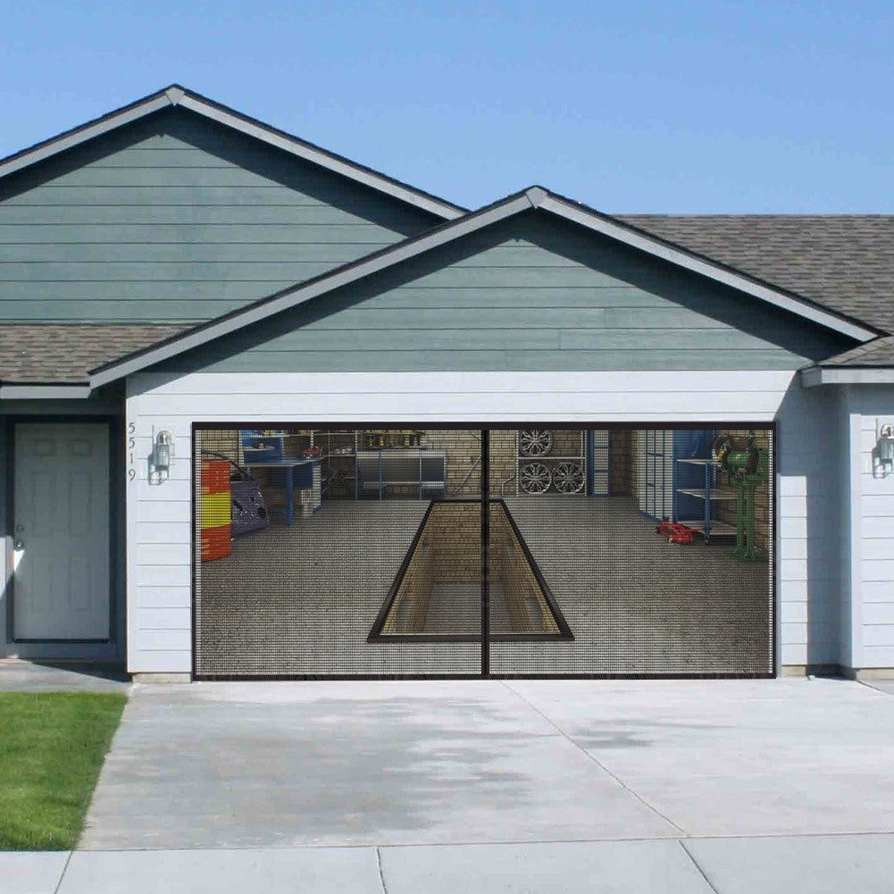 Garage Door Retractable Screen for Workshop and For Patio Doors 2 4 M Black