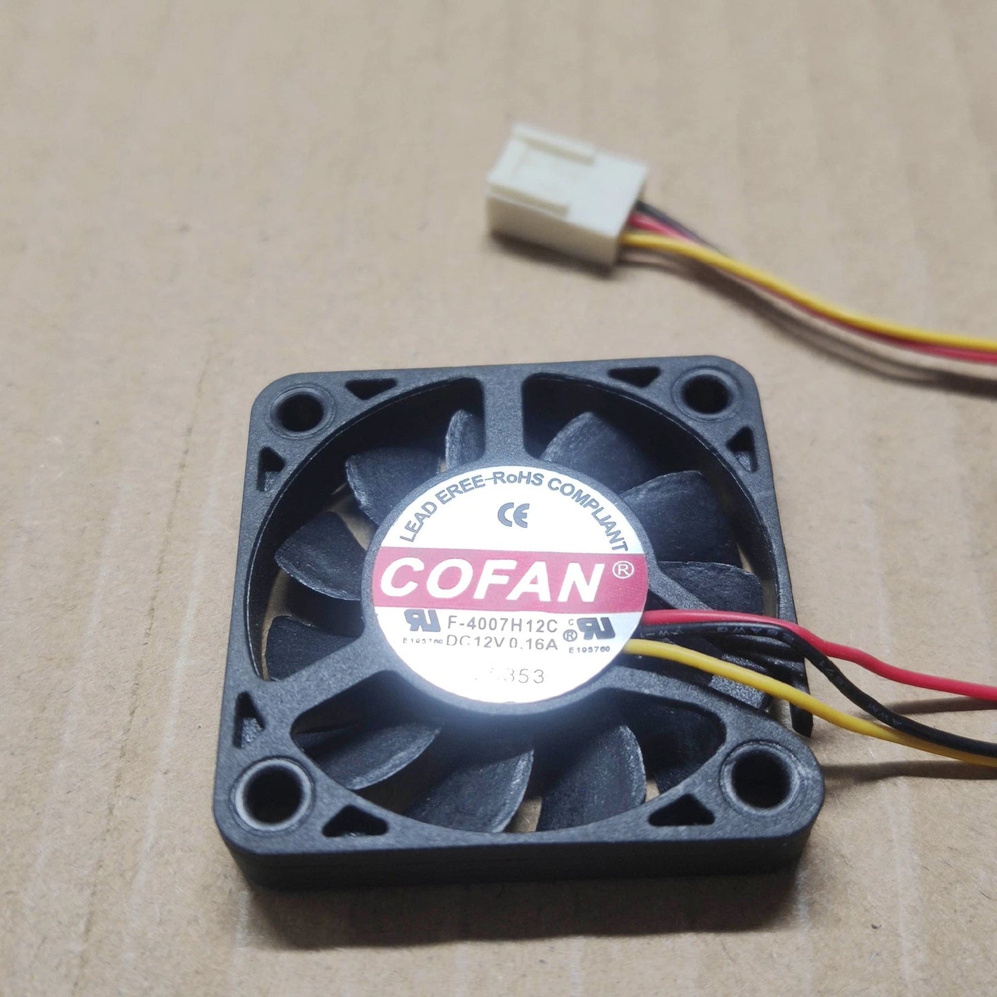 1PC  3 wire small chassis cooling fan F-4007H12C 12V 4 cm 0.16A
