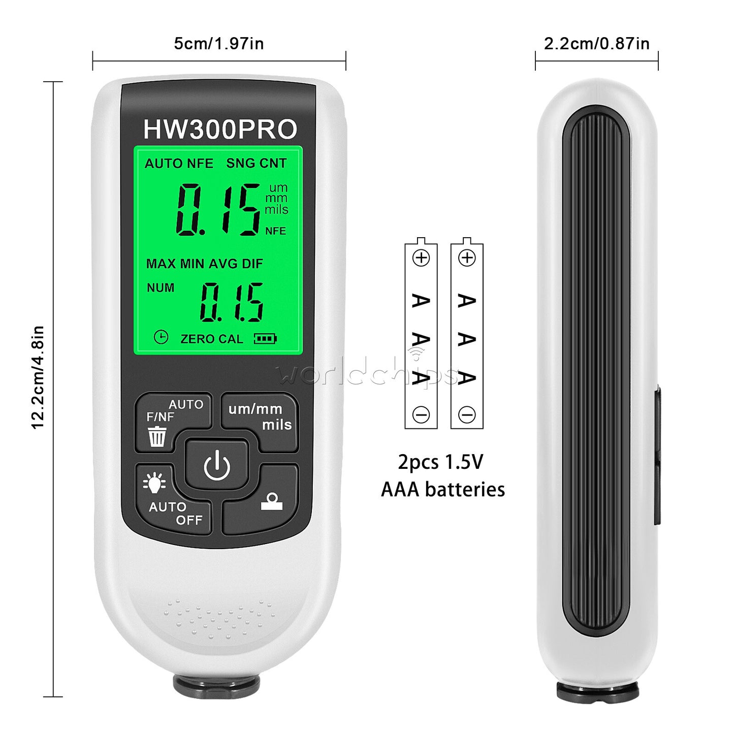 HW-300PRO Thickness Gauges For Non-Destructive Measurement Of Coatings & Paints