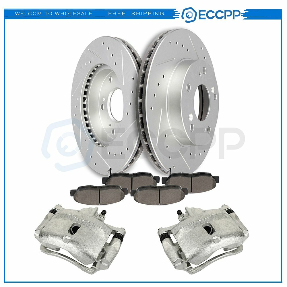 Front Brake Calipers Brake Rotors Brake Pads Set 8Pcs For 2006-2011 Honda Civic