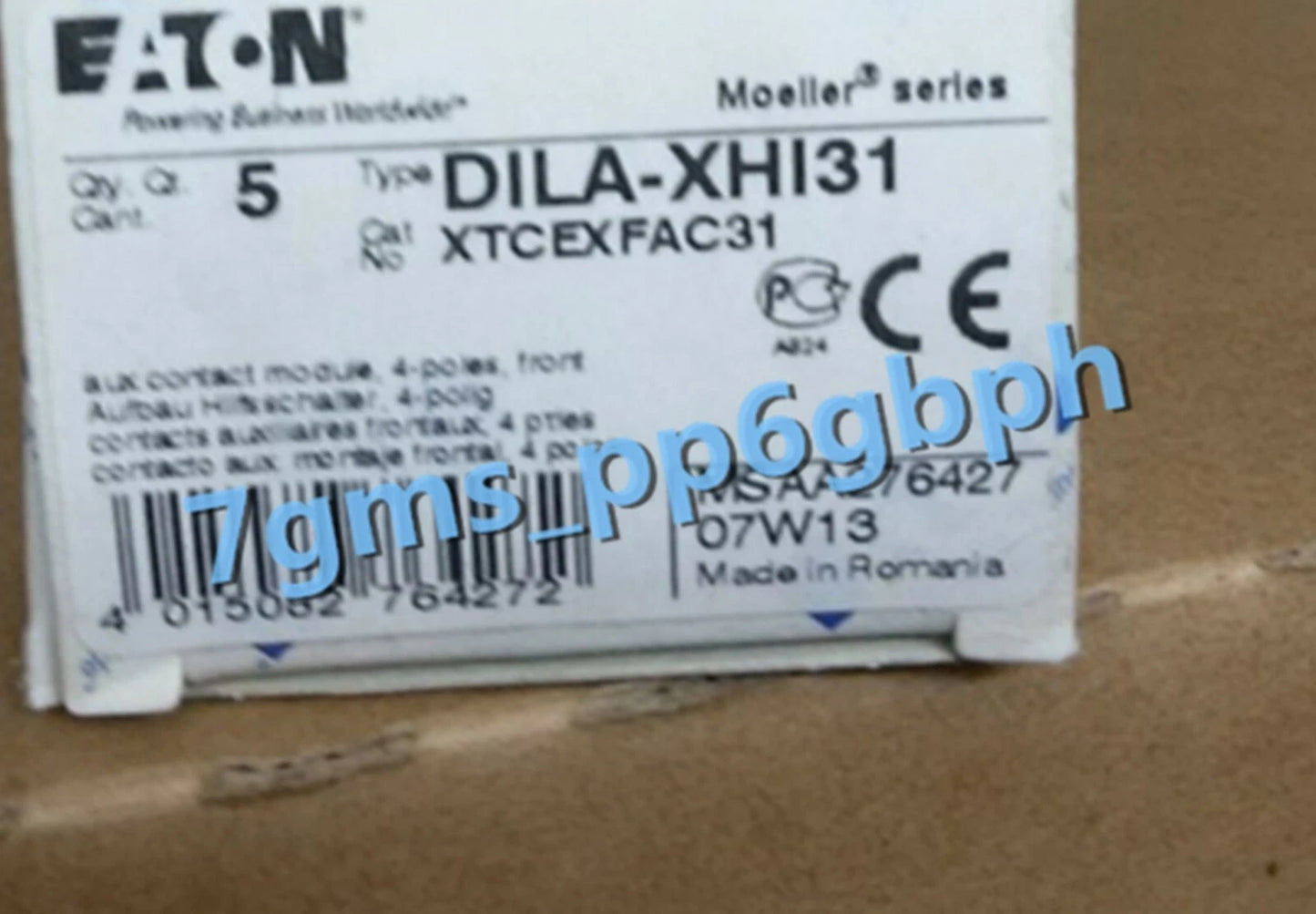 1 PCS  EATON contactor auxiliary contact DILA-XHI31 3NO1NC #P